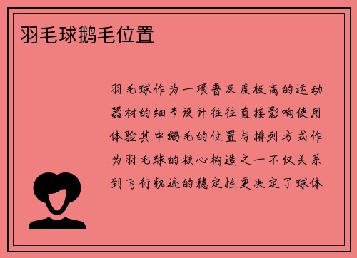 羽毛球鹅毛位置